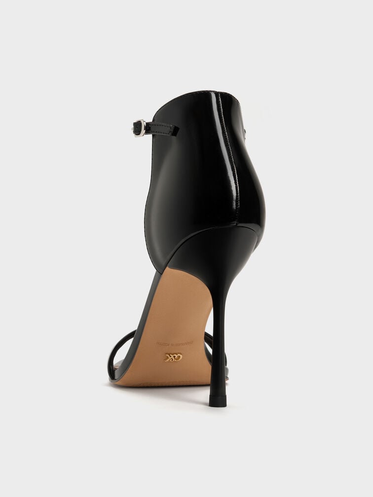 Kyra Leather Stiletto Sandals, Black Boxed, hi-res