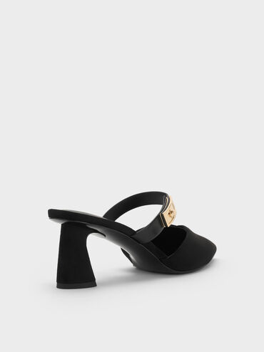 รองเท้าส้นสูงหนังกลับเปิดส้นรุ่น Lando, สีดำ, hi-res