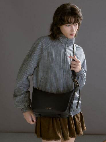 Zephyr Hobo Bag, Black, hi-res