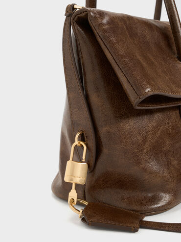 Aveline Front-Flap Shoulder Bag, Pecan Brown, hi-res
