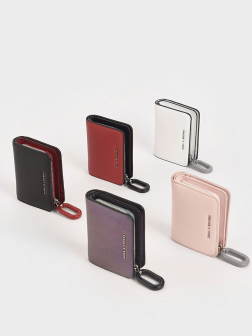 Corey Oval Keychain Wallet, Black, hi-res
