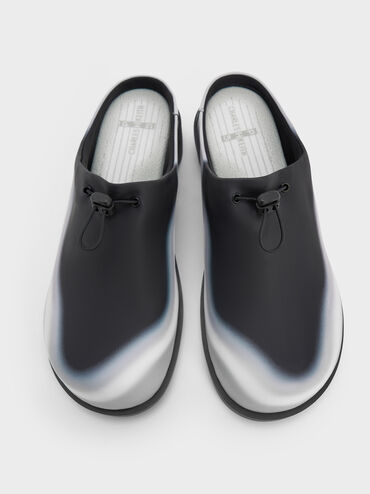 Gradient Wave Slip-On Mules, Black, hi-res
