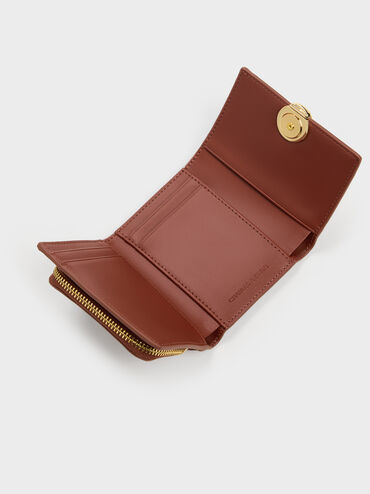 กระเป๋าสตางค์ใบสั้นรุ่น Behn, สีอิฐ, hi-res