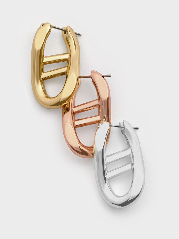 Nyra Sculptural Drop Earrings, Silver, hi-res