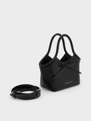 Hazel Bow Tubular Top Handle Bag, Noir, hi-res