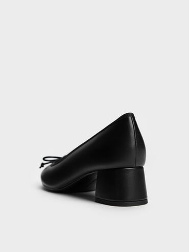 Bow Ballet Pumps, Black, hi-res
