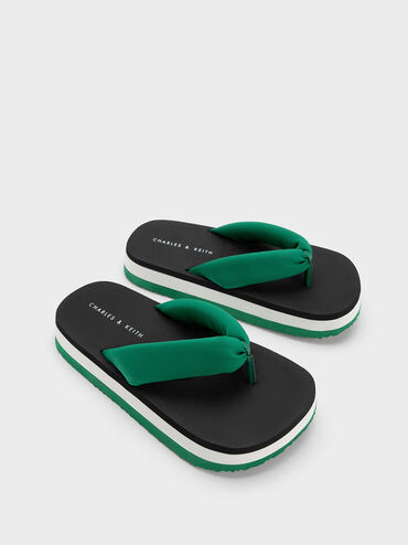 Tana Puffy Thong Sandals, สีเขียว, hi-res