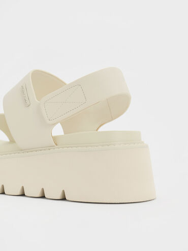 Chunky Flatform Sandals, สีชอล์ค, hi-res