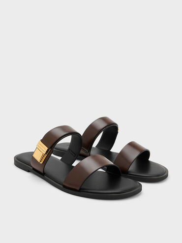 Dove Double-Strap Sandals, Espresso Brown, hi-res