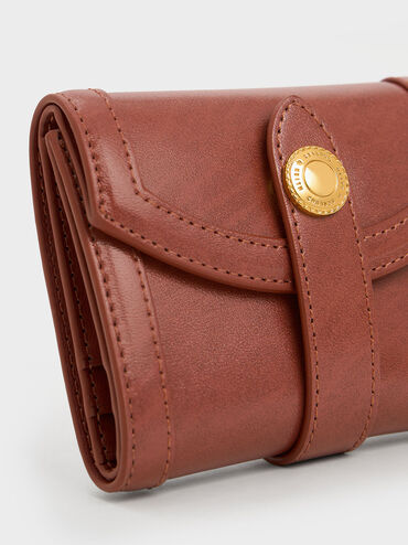 Este Belted Small Wallet, สีมอคค่า, hi-res