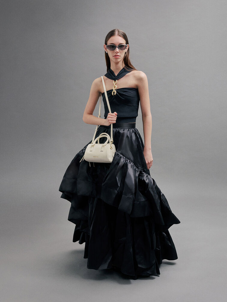 กระเป๋าโบว์ลิ่งรุ่น Everleigh, สีครีม, hi-res