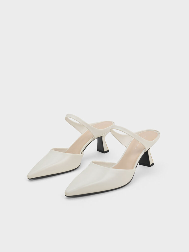 Slant Heel Mules, สีขาว, hi-res