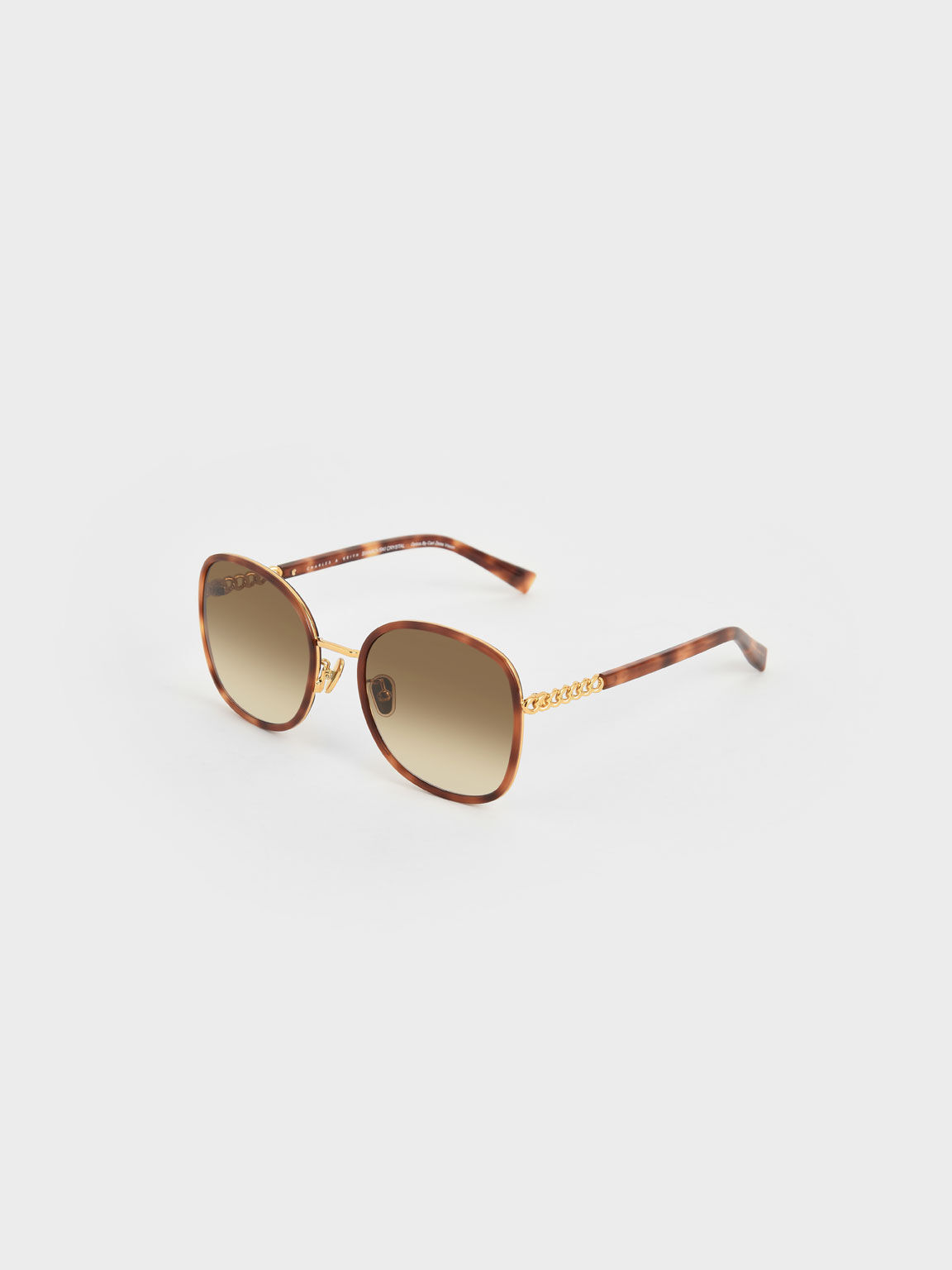 Braided Temple Tortoiseshell Butterfly Sunglasses, T. Shell, hi-res