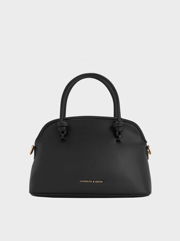 กระเป๋าโบว์ลิ่งหูจับแบบผูกปมรุ่น Sammie, สีดำ, hi-res