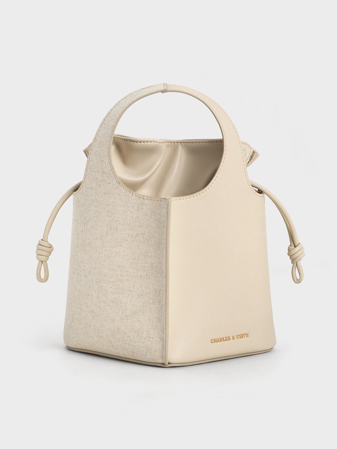 Linen bucket shop bag