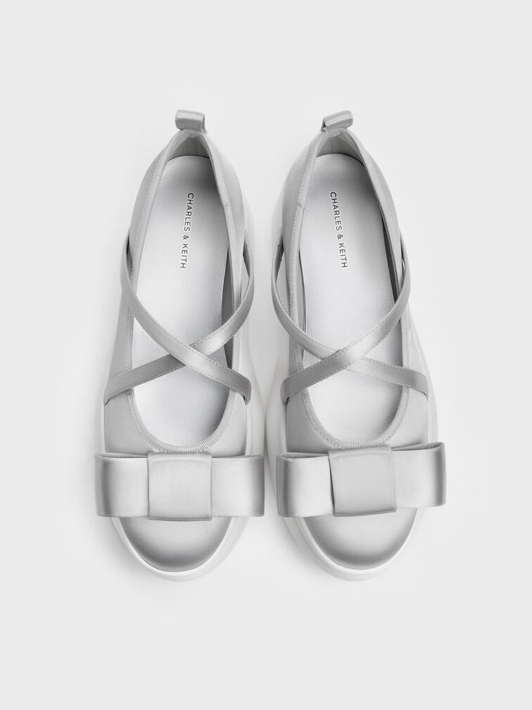 Brantley Recycled Polyester Platform Mary Janes, Grey, hi-res