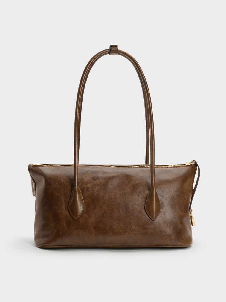 Aveline Front-Flap Shoulder Bag, Pecan Brown, hi-res