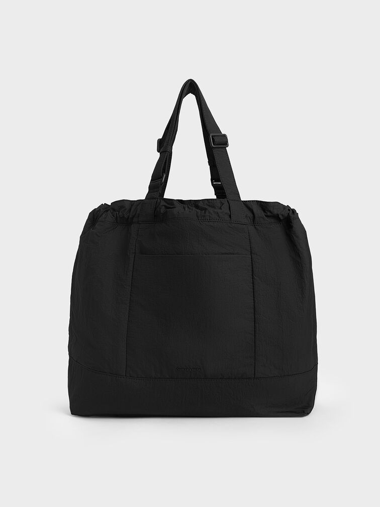 Terra Nylon Reversible Tote Bag, Noir, hi-res