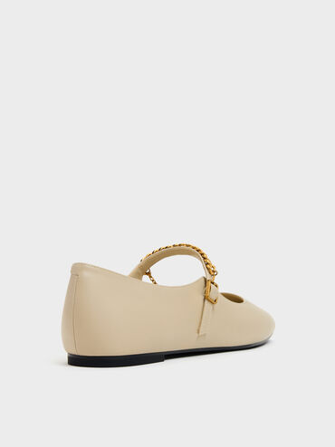 Double-Chain Charm Mary Jane Flats, Chalk, hi-res