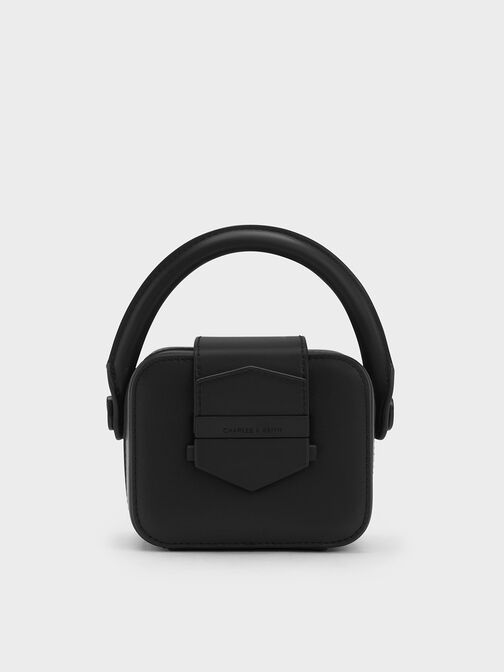กระเป๋าถือทรงกล่องใบเล็กรุ่น Vertigo, สีดำอะไหล่สีดำ, hi-res