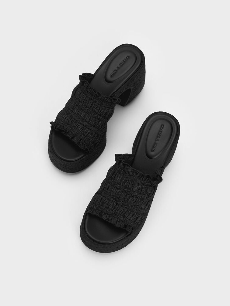 Nuala Ruched Platform Mules, , hi-res