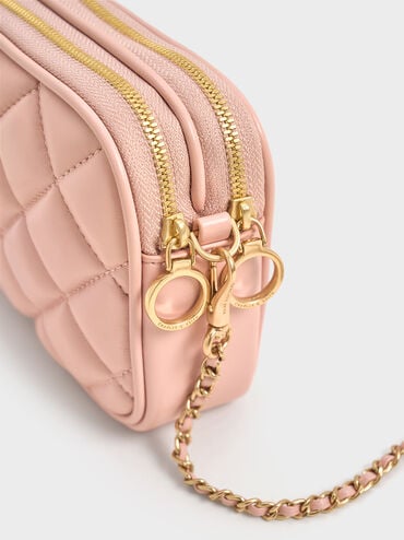 Mini Apfra Quilted Crossbody Bag, Light Pink, hi-res