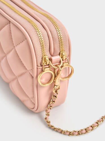 Mini Apfra Quilted Crossbody Bag, Light Pink, hi-res