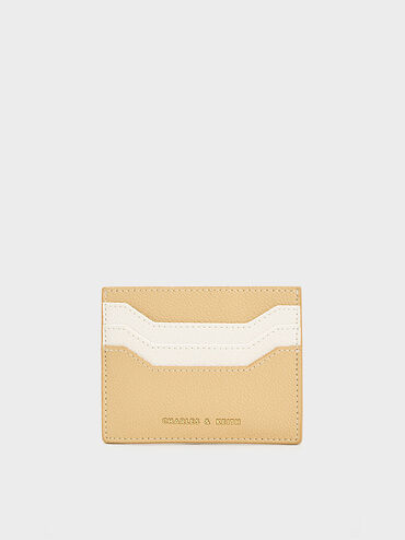 Carli Two-Tone Multi-Slot Card Holder, Beige, hi-res