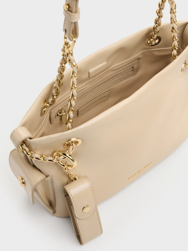 Lottie Side-Pocket Tote Bag, Sand Beige, hi-res