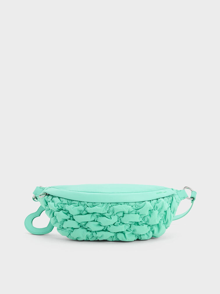 Ruched Nylon Bum Bag, , hi-res