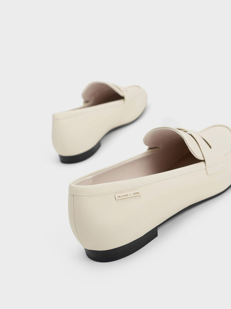 Cut-Out Almond Toe Penny Loafers, , hi-res