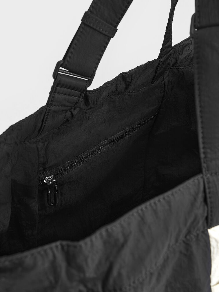 Terra Nylon Reversible Tote Bag, Noir, hi-res
