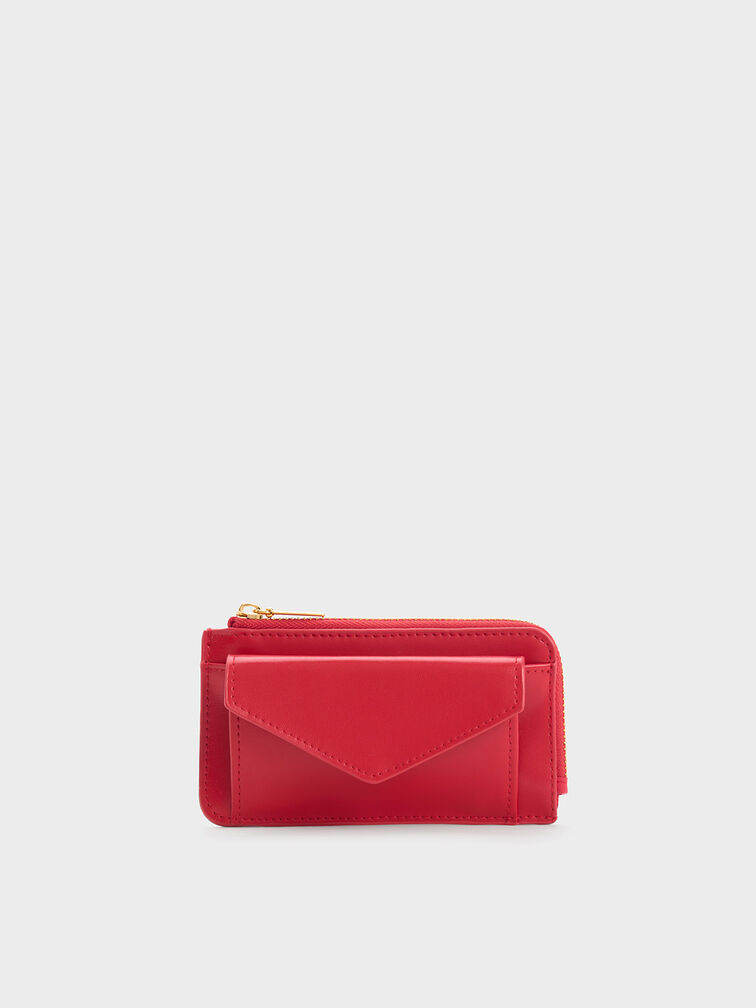 Eudora Envelope Card Holder, Red, hi-res