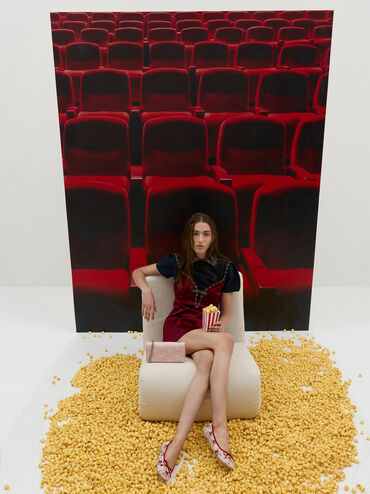 Paffuto Embroidered-Mesh Wallet On Chain, Light Pink, hi-res