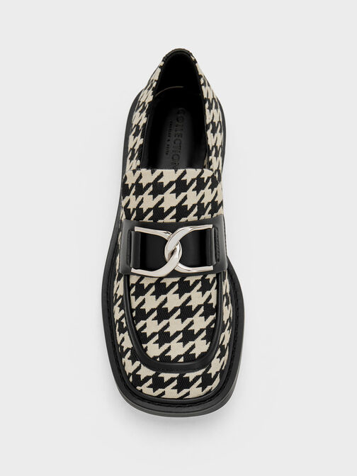 Gabine Leather Houndstooth Loafers, สีมัลติ, hi-res