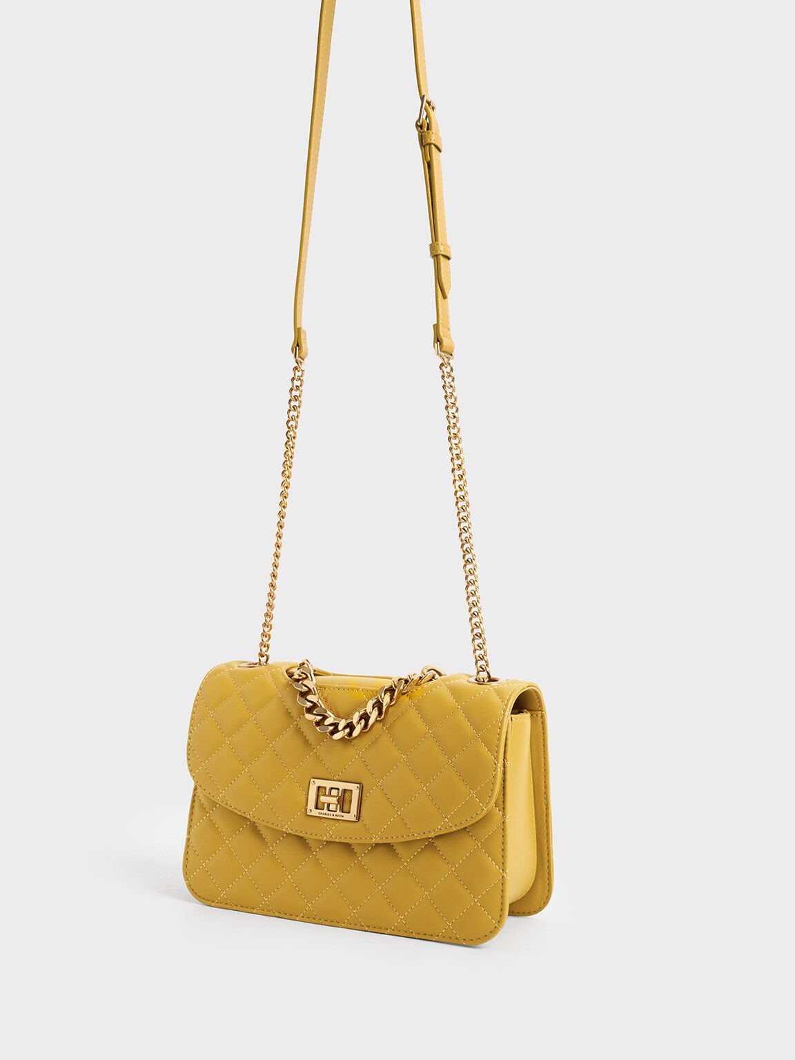 Quilted Clutch, Mustard, hi-res