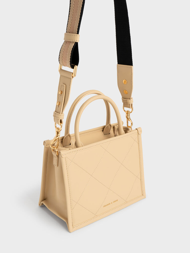 Celia Quilted Double Handle Tote Bag, , hi-res