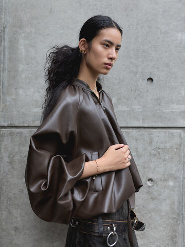 แหวนดีไซน์ลอนคลื่นรุ่น Emilia, สีเงิน, hi-res