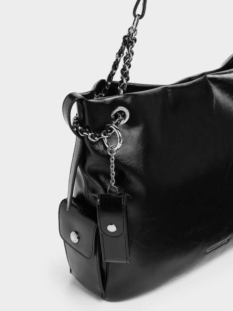 XL Lottie Side-Pocket Tote Bag, Noir, hi-res
