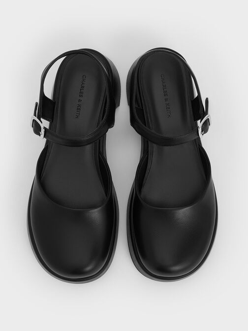 รองเท้ารัดส้นเสริมแพลตฟอร์มรุ่น Nerina, สีดำ, hi-res