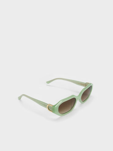 Gabine Recycled Acetate Oval Sunglasses, สีมินท์กรีน, hi-res