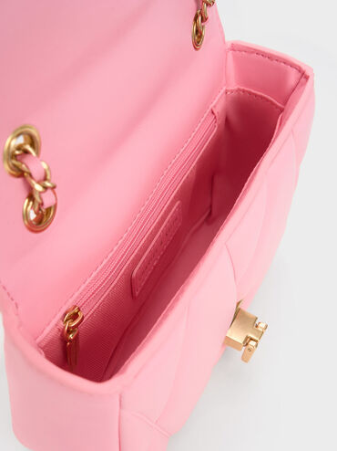 Arwen Quilted Shoulder Bag, สีชมพู, hi-res