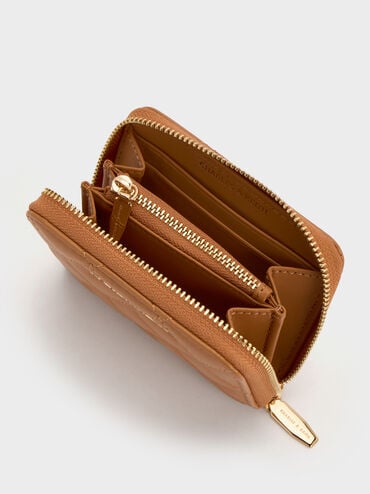 Alva Quilted Zip-Around Wallet, Russet Brown, hi-res