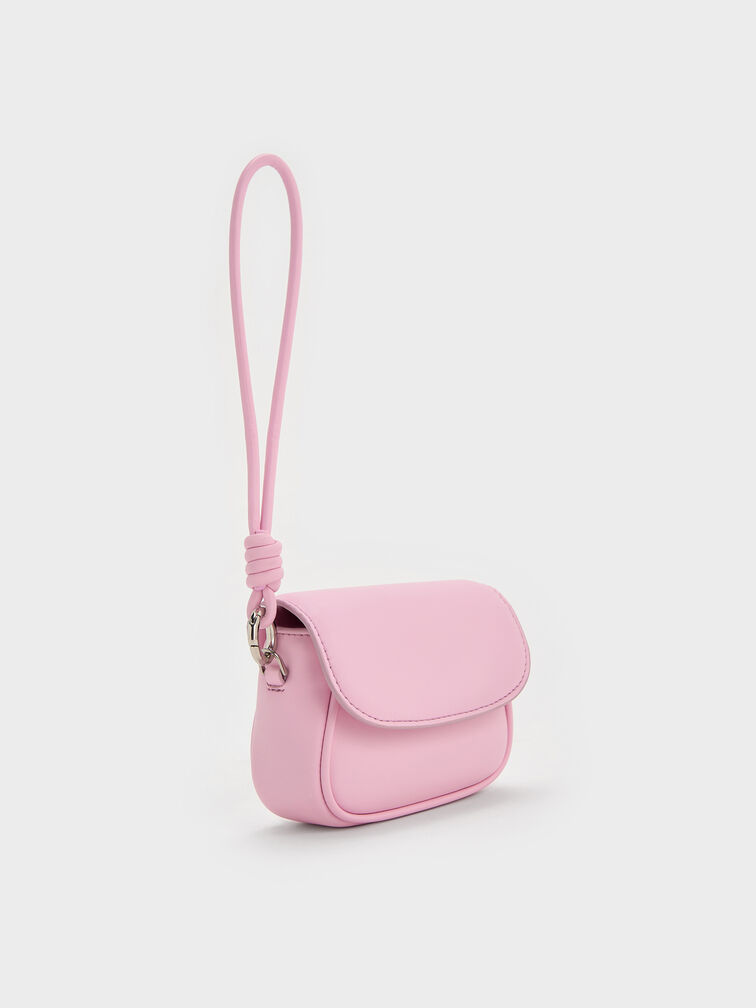 กระเป๋าคล้องข้อมือดีไซน์สายแบบผูกปมรุ่น Sammie, สีบับเบิ้ลกัมพิ้งค์, hi-res