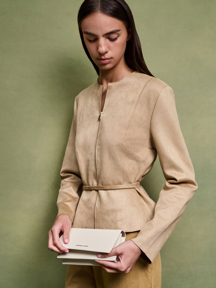 กระเป๋าสตางค์ใบยาวรุ่น Beryl, สีครีม, hi-res