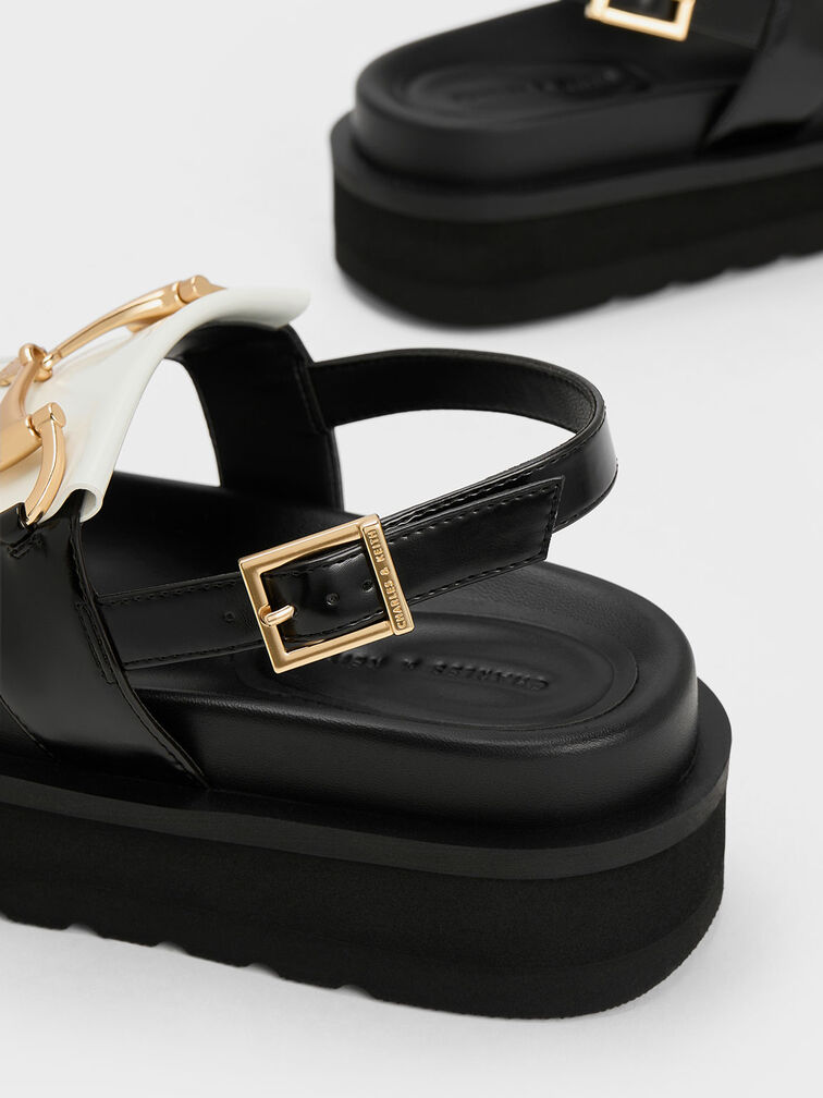 Horsebit & Fringe Platform Sandals, , hi-res