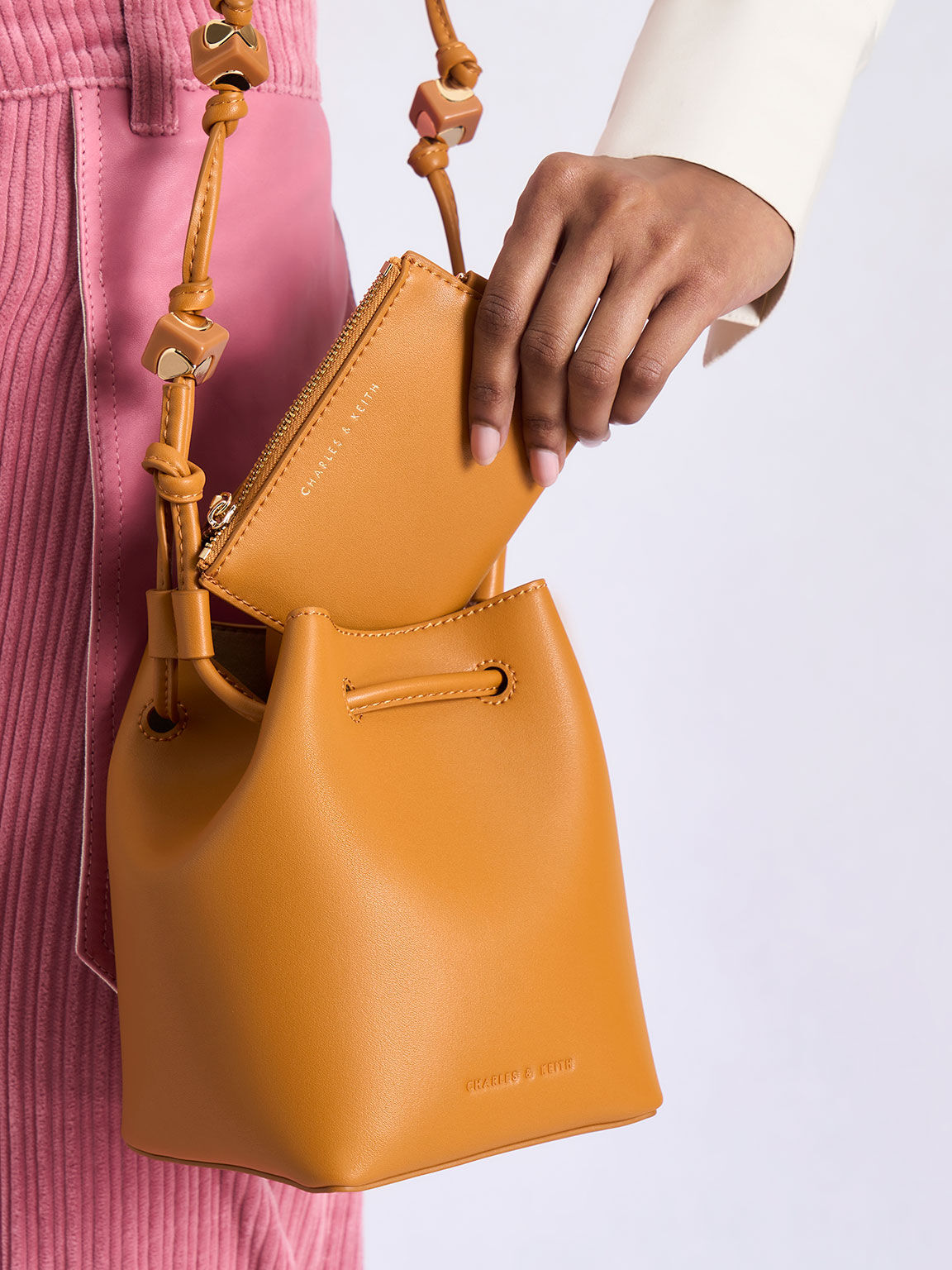 Charles and keith orange bag cheap