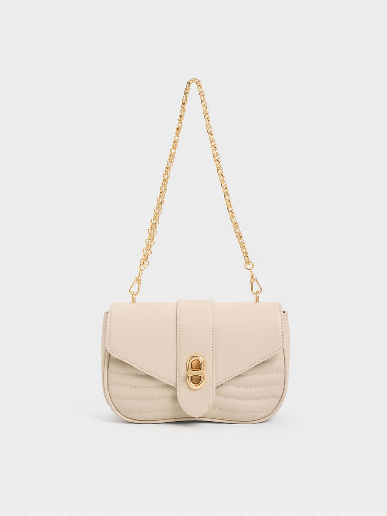 Aubrielle Panelled Crossbody Bag, Oat, hi-res