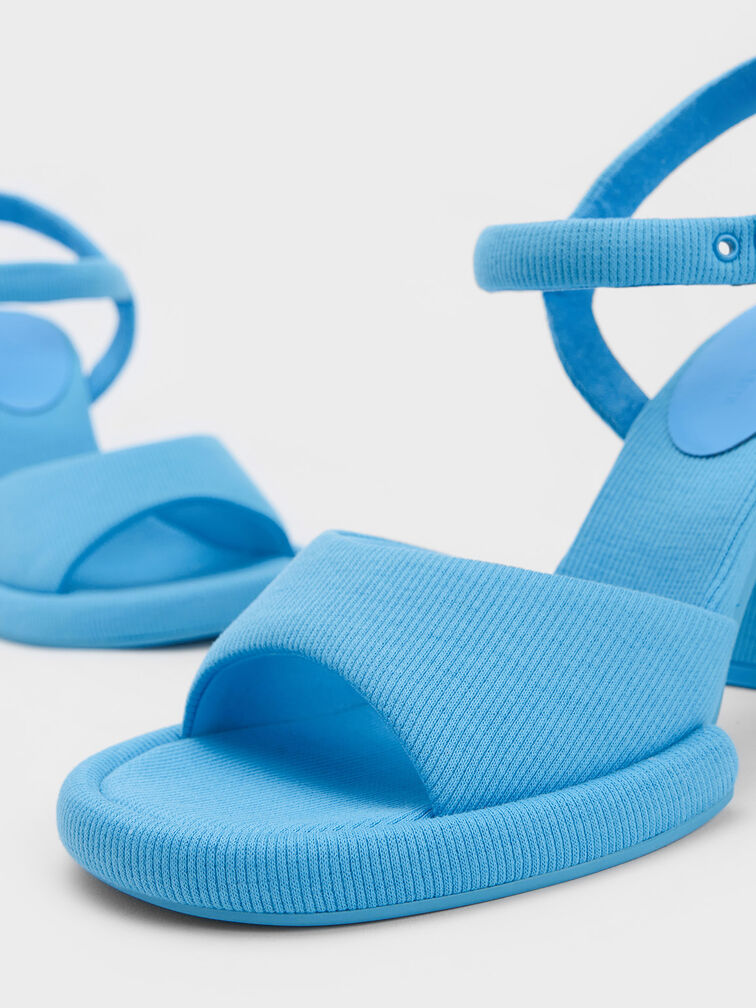 Sinead Woven Trapeze Heel Buckled Sandals, , hi-res