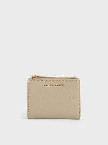 Harmonee Top Zip Small Wallet, Beige, hi-res
